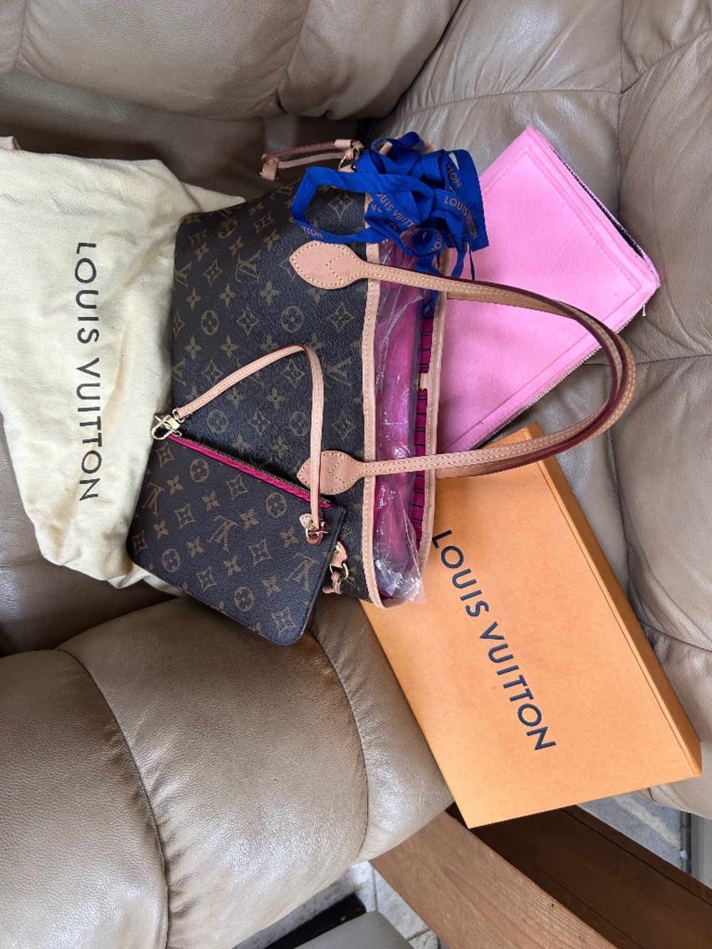 PRISTINE RARE💗 LV Neverfull Set PM PIVIONE💗 - Picture 14 of 16